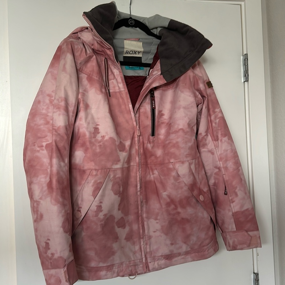 Roxy pink tie-dye ski jacket